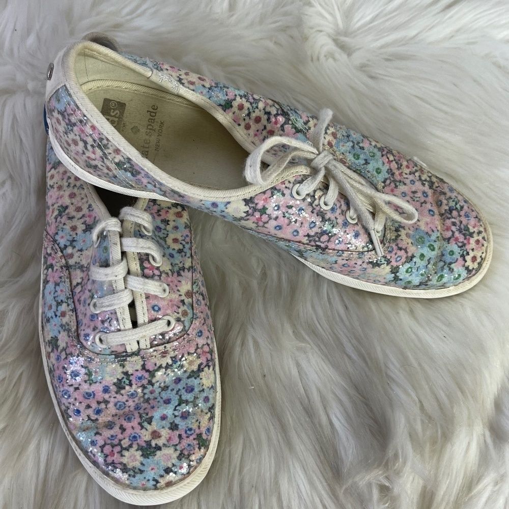 Keds X Kate Spade Champion Daisy Glitter Sneakers Sz 7.5